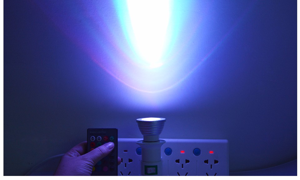 Dimmable E27 RGB LED Bulb 85V 265V 220V 110V LED lamp LED light 24Key RGB Remote Control Spot light Spotlight Night light
