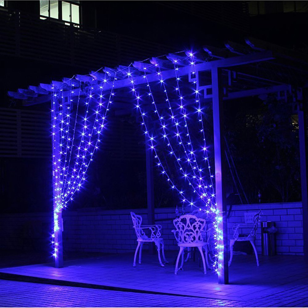 Holiday Pick! Feltree Lamps Lighting 3M*2M Led String Decorative Lights Net  For Wedding Garden Decoration Blue 