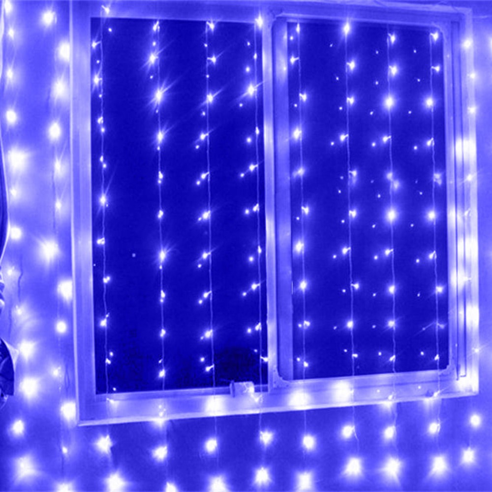 300/600 LED Window Curtain Icicle String Fairy Lights Wedding Party Decor 110V