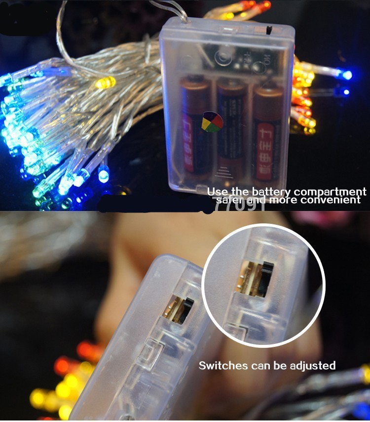 Outdoor Festival Christmas Decoration LED String Battery Operated PVC Tube Shape Fairy Lights 4M 40 LED