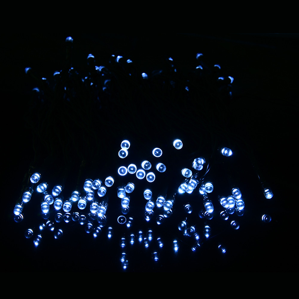 Blue White Warm White Multicolor 12M 100 LED Solar Lights String Fairy Outdoor Garden Waterproof Christmas Party Decoration Lamp