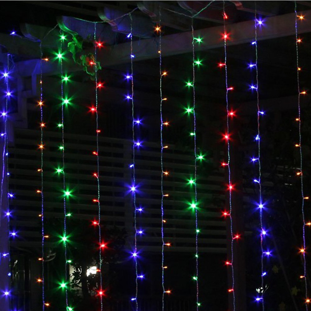 Christmas Outdoor Decoration 3M X 1M Curtain Icicle String Led Lights 220V New Year Garden Xmas Wedding Party
