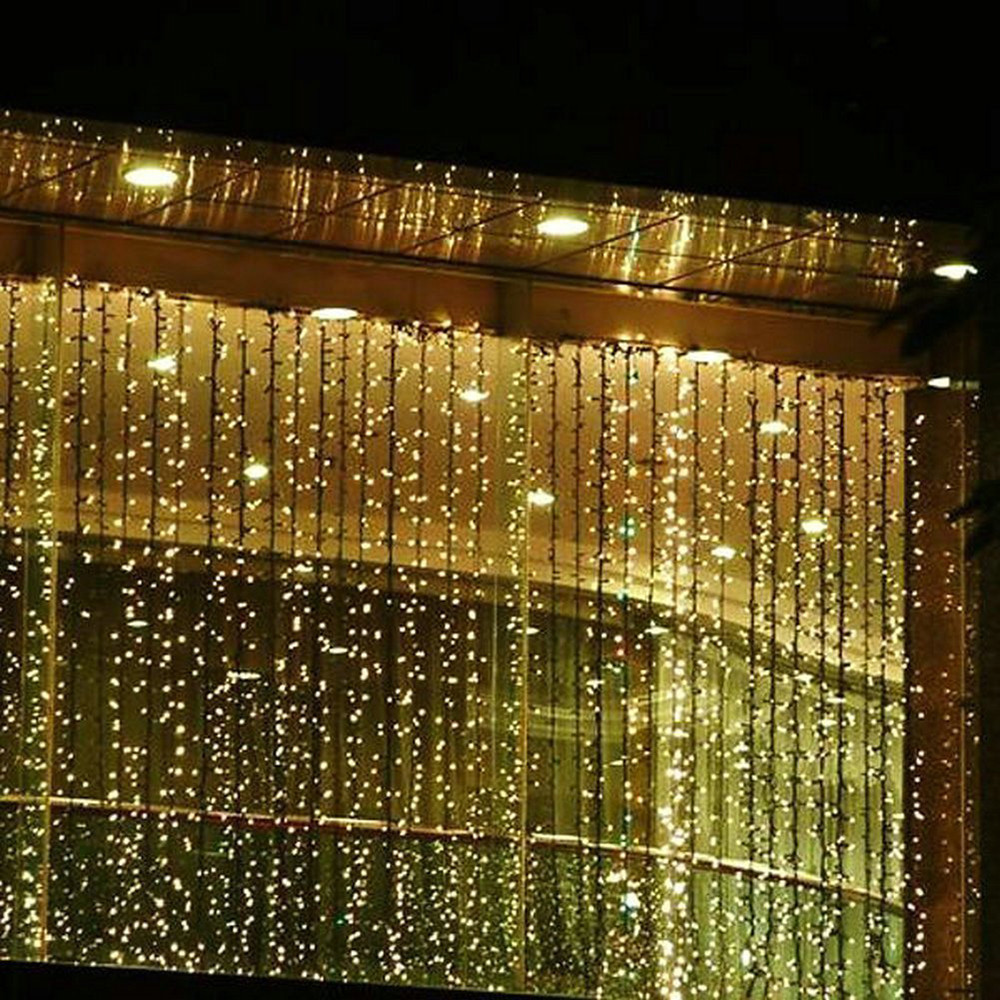 Christmas Outdoor Decoration 3M X 1M Curtain Icicle String Led Lights 220V New Year Garden Xmas Wedding Party