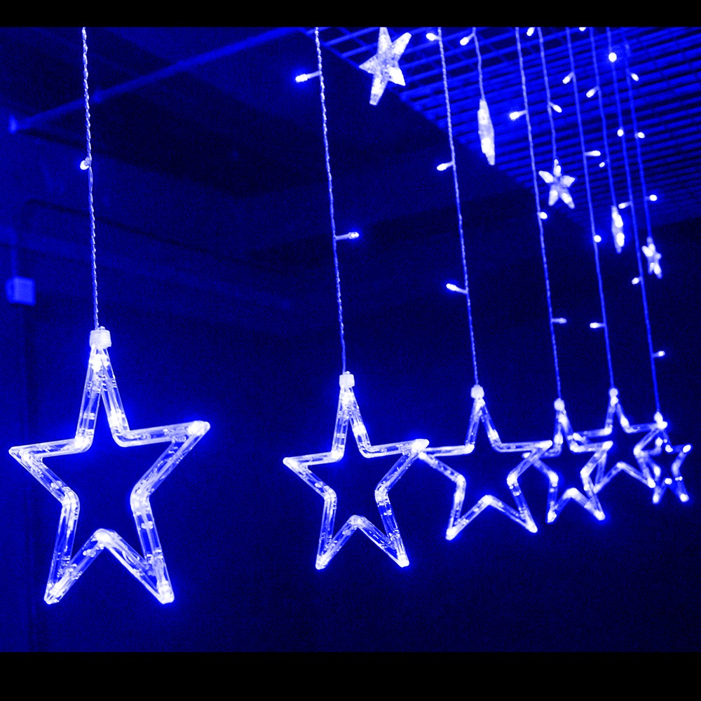 Stars LED Curtain Fairy String Lights Window Curtain Lamp Star Styled For Christmas Parties Wedding Festival Decorations
