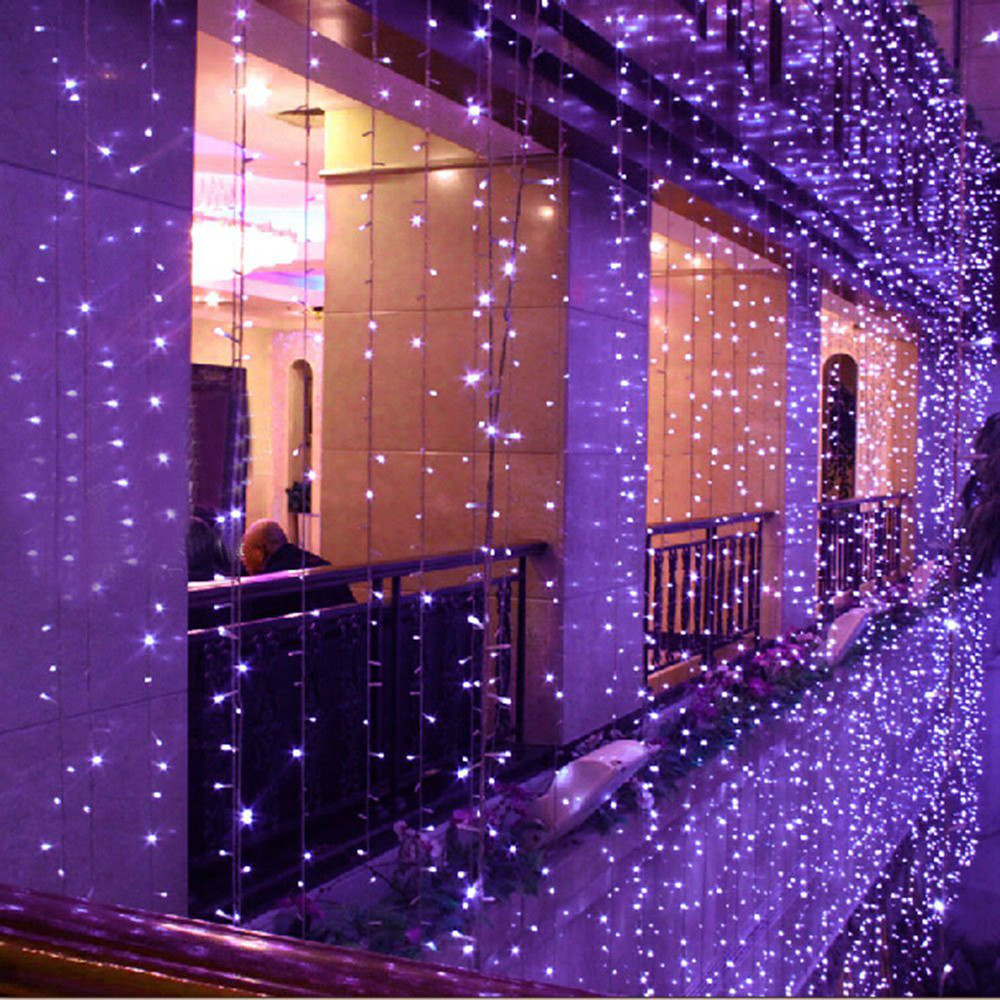 220V/110V 6M Width x 3M Height 600 LED String Lights Curtain Lights for