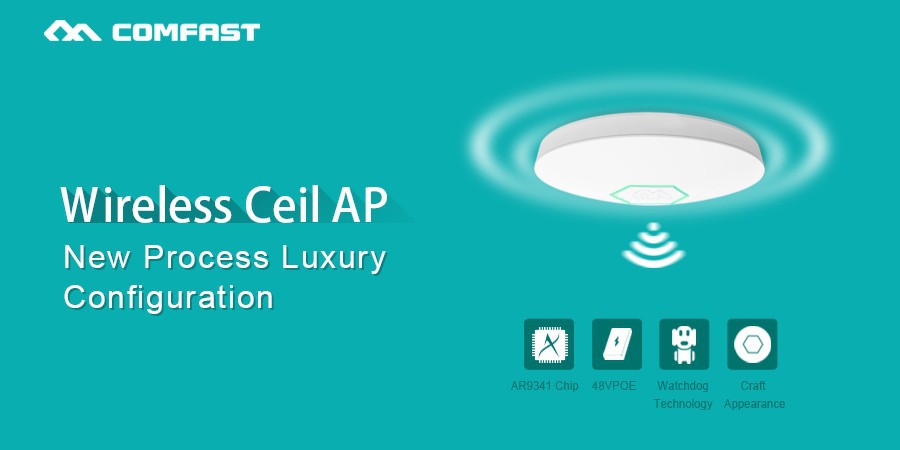 300Mbps Thinnest hexagon design In Ceiling AP wireless AP Indoor AP COMFAST CF E325N