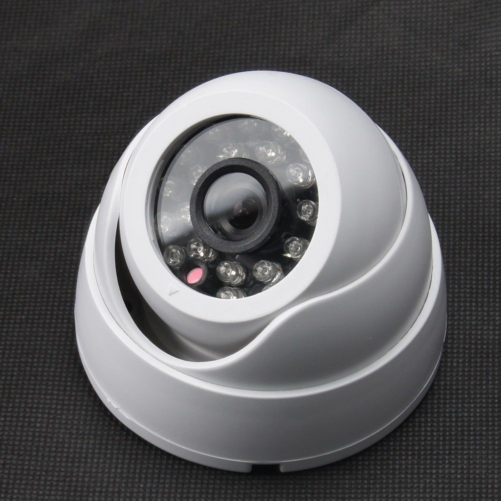 White 1\/3 inch CMOS 700TVL 24 LED IR Cut Security Indoor Dome CCTV Camera 3.6mm Surveillance 