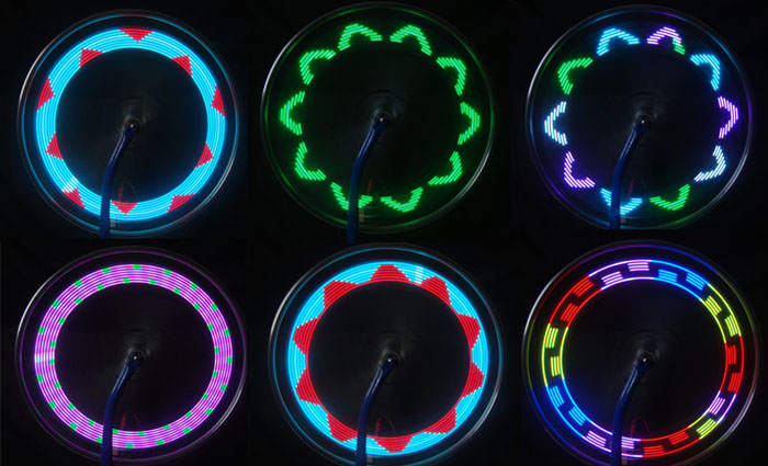 2015 Free Shipping New 14 LED Motorcycle Cycling Bicycle Bike Wheel Signal Tire Spoke Light 30 Changes Jecksion