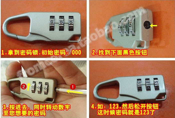 New Mini Password Lock for Luggage Toolbox Golf Bag Tackle Box Key Ring Jecksion