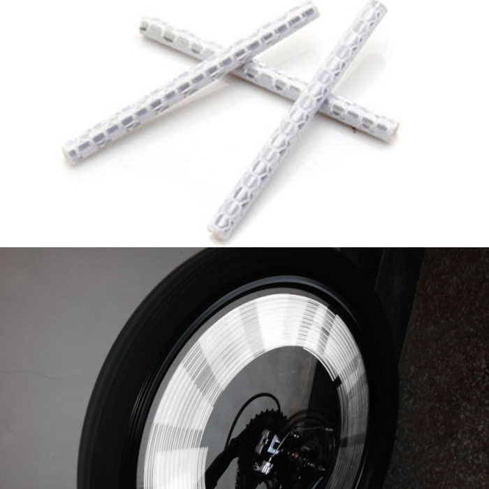 New 12pcs Bicycle Bike Wheel Spoke Reflector Reflective Strip Clip Tube Jecksion
