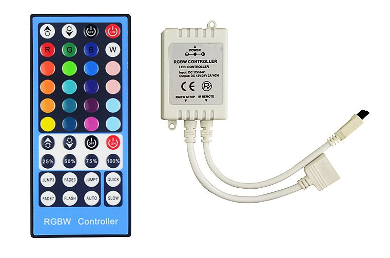 RGBW LED Strip Light IP65 Waterproof DC12V SMD 5050 5M roll 60Leds M 300 LEDS Flexible Bar Light+40 Keys RF Dimmer Remote LS07