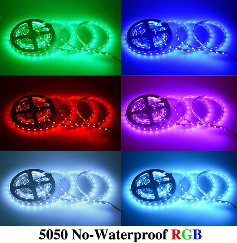 5m RGB led strip light 5050 5630 3528 3014 60led m waterproof No waterproof RGB Red Green Blue White Warm white Yellow led LS25