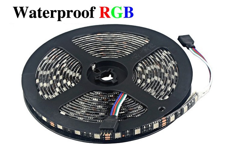 Black PCB 5050 LED Strip RGB White DC 12V Black PCB Board 5M 60led m 300 Leds SMD IP65 Waterproof Flexible Light Strips LS12