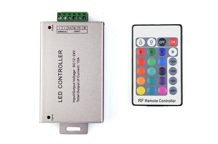 LED Controller DC 12 24V Current 15A 24 Keys RF Remote Dimmer For 5050 3528 SMD RGB LED Strip CR01