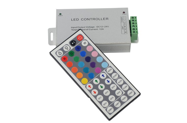 RGB led controller DC 12 24V current 12A 44 Keys IR sensor remote control for smd rgb led strip light CR17