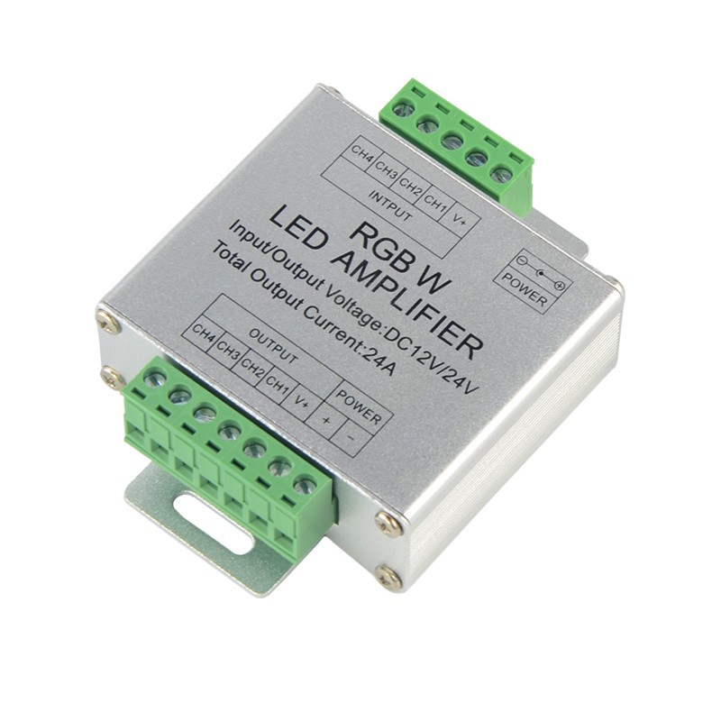 RGBW LED Amplifier Controller DC12 24V 24A 6A x 4 Channel For SMD 5050 RGBW Strip Lights CR20