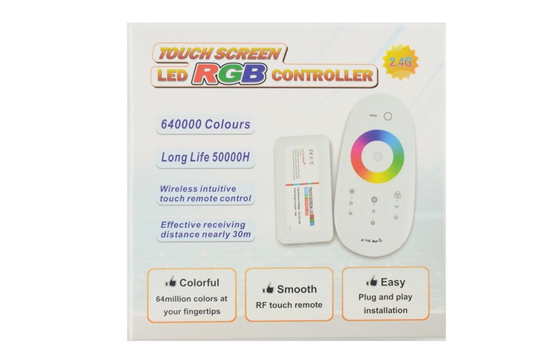 2.4G RGB Controller 640000 Colours DC12 24V 18A LED Touch Screen RF Remote Control For LED Strip Light CR13