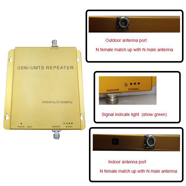 GSM 3G Dual Band Signal Repeater GSM 900mhz WCDMA 2100mhz 27dBm GSM UMTS 3G Signal Booster Full Kits Panel Antenna