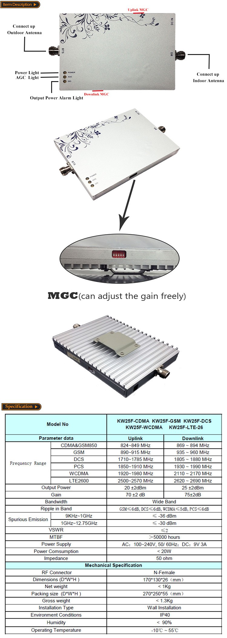 75db Gain GSM 1900mhz Cell Phone Signal Booster 25dbm UMTS 1900 Amplificateur De Signal Cellulaire 2 Antennas Big Area Coverage