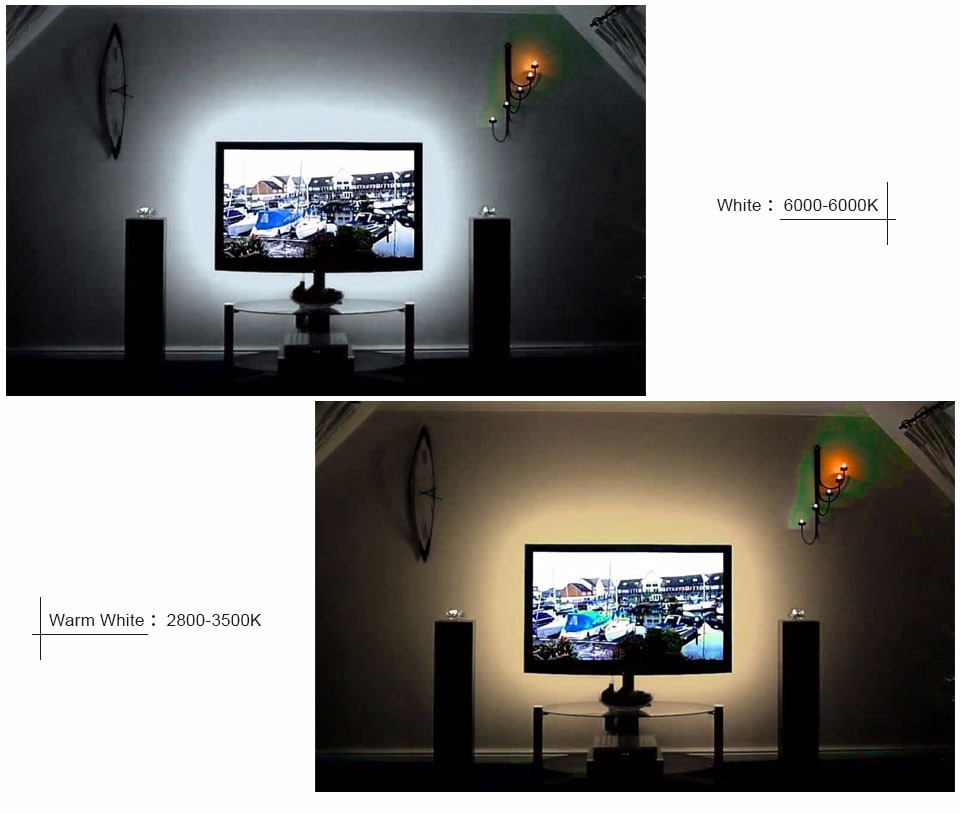 5V 50CM 1M 2M 3M 4M 5M USB Cable Power LED strip light lamp SMD 3528 Christmas desk Decor lamp tape For TV Background Lighting