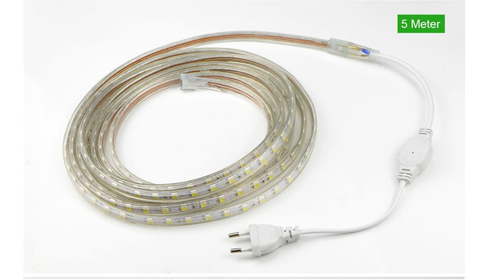 Waterproof 220V SMD 5050 5m 10m 15m 20m 25m led tape flexible led strip light 60 leds M outdoor garden lighting with EU plug