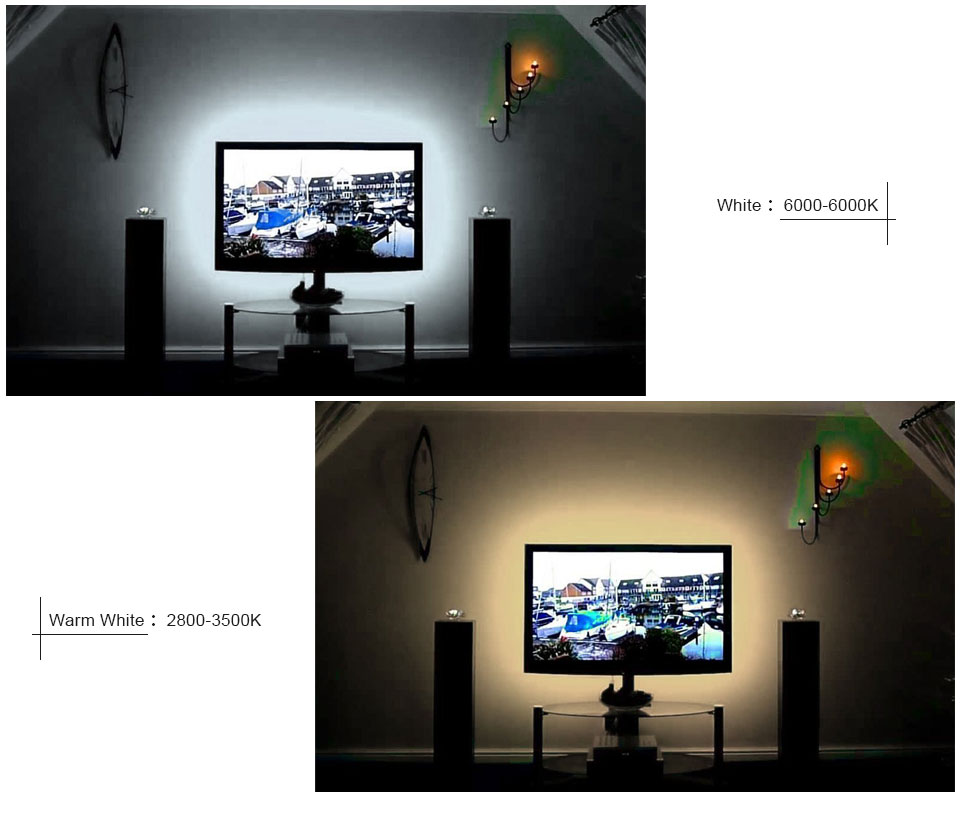 DC 5V USB cable LED strip light Warm white 2835 3528 SMD 1M 2M 3M 4M 5M RGB remote control for PC Desktop Flat Screen HDTV lamp