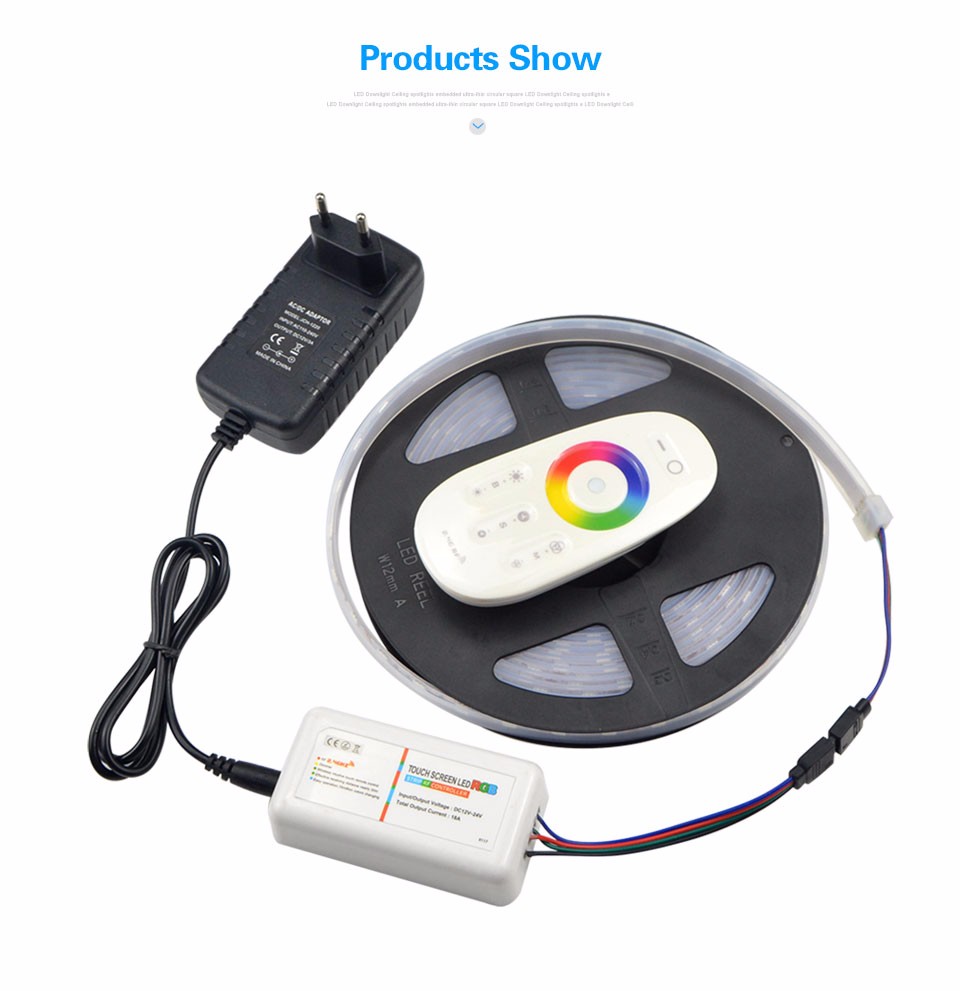 IP67 Waterproof RGB LED Strip Light 5050 SMD LEDs Tape Ribbon RGB 2.4G Touch Controller 3A Power Adapter EU US Plug