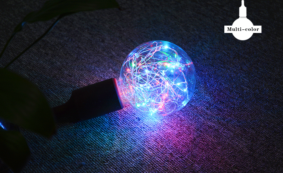 E27 110V 220V Retro Edison Fairy LED String light Bulb RGB LED holiday Light Filament lamp Indoor Christmas home decor light