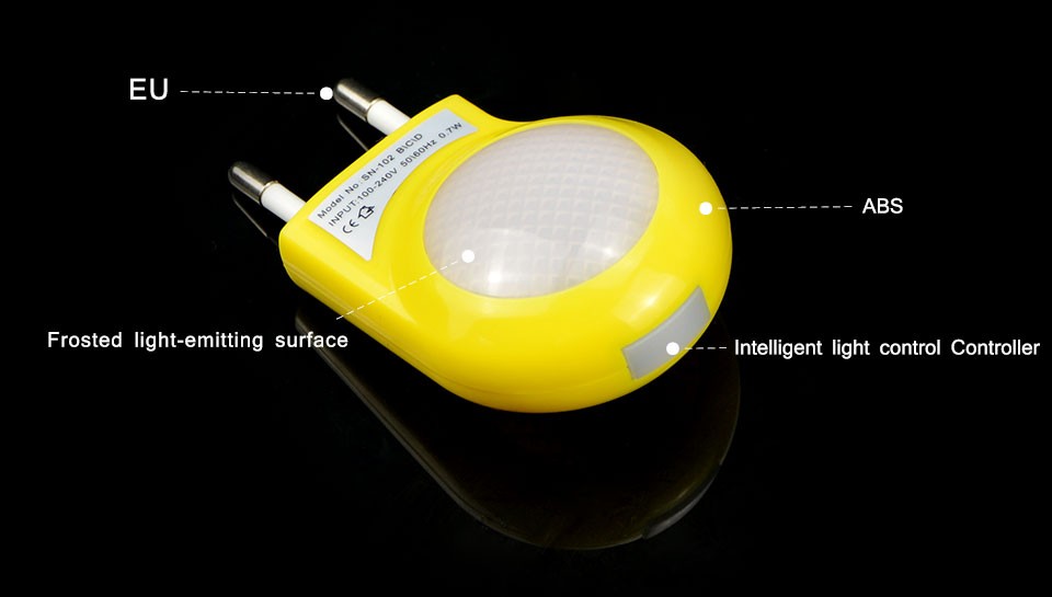 1 x 4 Colors Mini 0.7W LED Night light Smart Control lamp Auto Sensor Nightlight 110V 240V Bulb For Baby Bedroom Gift
