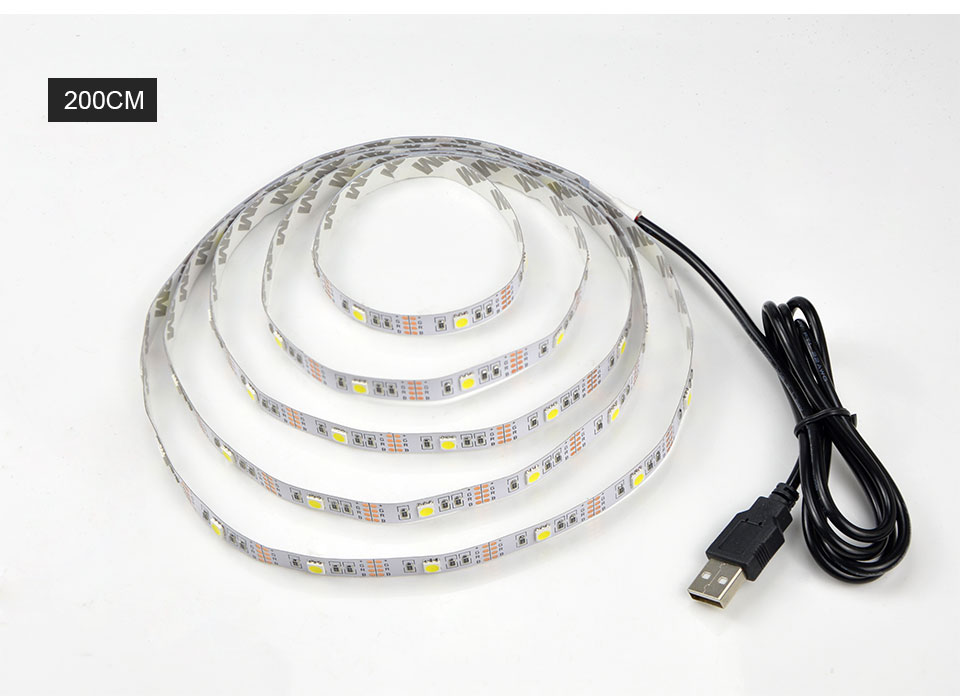 Not waterproof DC5V RGB USB LED strip light 3528 5050 SMD USB cable charger led string light 1m 2m 3m 4m 5m LED remote control