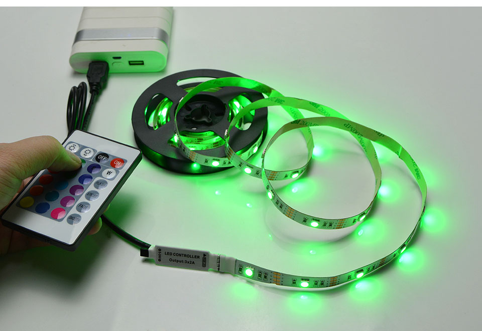3528 SMD 5050 SMD DC 5V USB cable LED strip light led light lamp USB charger adapter RGB LED control IP20 waterproof 2m 3m 5m