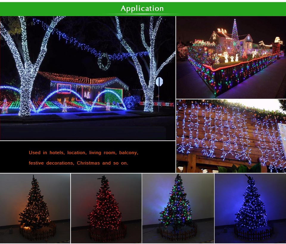 10M 220V RGB LED String Light EU 110V US Plug holiday light Waterproof Party Garden Holiday Christmas Wedding strip light