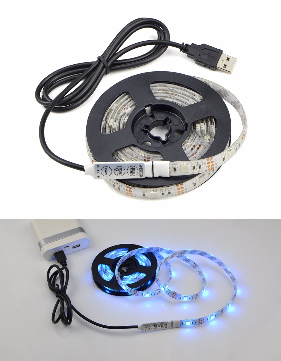 LED light 5050 SMD RGB USB cable charger 5V LED Strip light 1m 2m IP20 IP65 waterproof remote control for home Lighting lamp