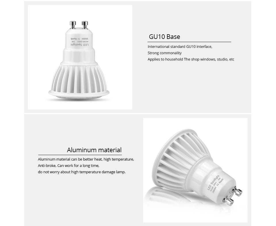 Dimmable 220V 110V 3W 5W 7W GU10 COB LED bulb spot light 85 265V Led lamp light Aluminum Home lighting Spotlight lamparas