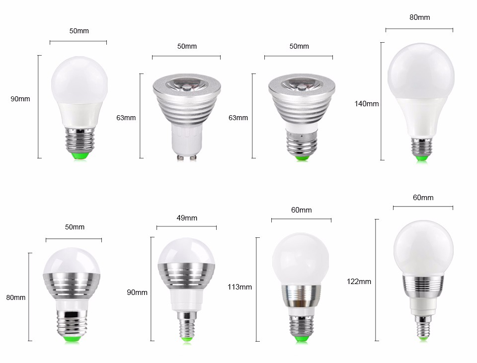 RGB LED bulb 85 265V 110V 220V 3W 10W E27 E14 GU10 Dimmable LED lamp night light spotlight For Holiday home Atmosphere lamp