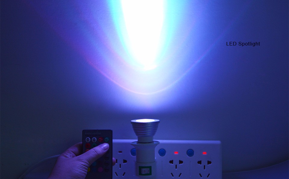 3W 10W RGB LED bulb 85 265V 110V 220V E27 E14 GU10 Dimmable LED lamp night light spotlight or remote For Holiday home light
