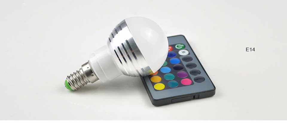 RGB LED bulb 85 265V 110V 220V 3W 10W E27 E14 GU10 Dimmable LED lamp night light spotlight For Holiday home Atmosphere lamp