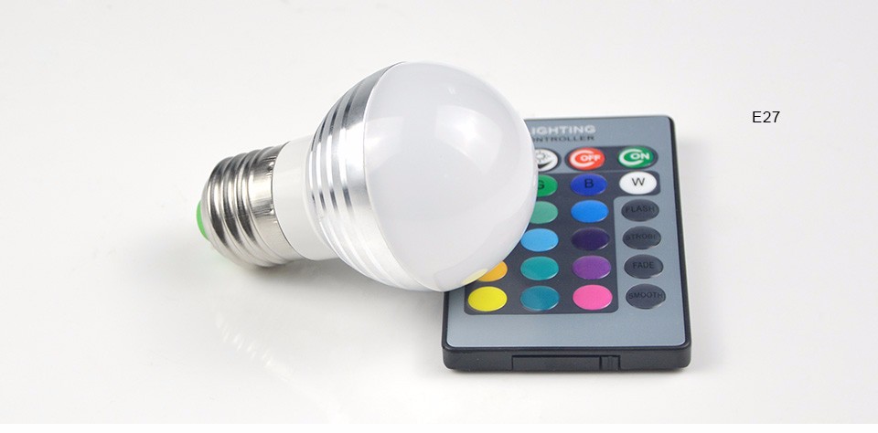 3W 10W RGB LED bulb 85 265V 110V 220V E27 E14 GU10 Dimmable LED lamp night light spotlight or remote For Holiday home light