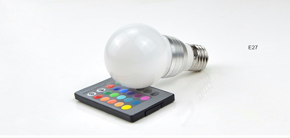 AGIPS - Luces de amplio voltaje, 10 bombillas LED GU10 E27 de 5 W, E14 RGB  LED con control remoto infrarrojo, bombilla mágica para decoración del