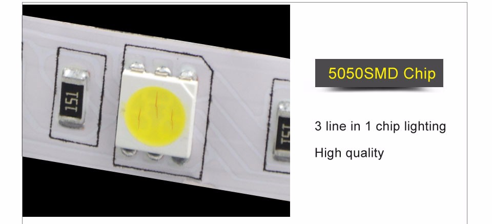 5m No Waterproof LED Strip light 5050 SMD DC12V 60LEDs m Flexible LED Light RGB More Brighter Than 3528 5630 3014 string light