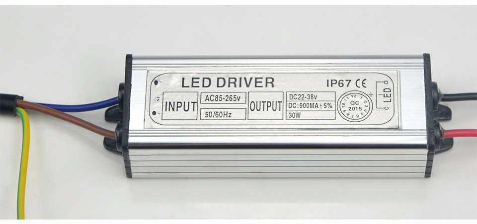 IP67 Waterproof 30W 900mA DC 22V 38V LED Adapter Power Supply Flood light LED Driver lighting Transformer