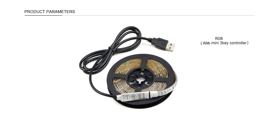 2835 SMD DC 5V USB charger adapter USB Cable LED strip light Tape LED lamp RF IR RGB remote control String bulb 1M 2M 3M 4M 5M