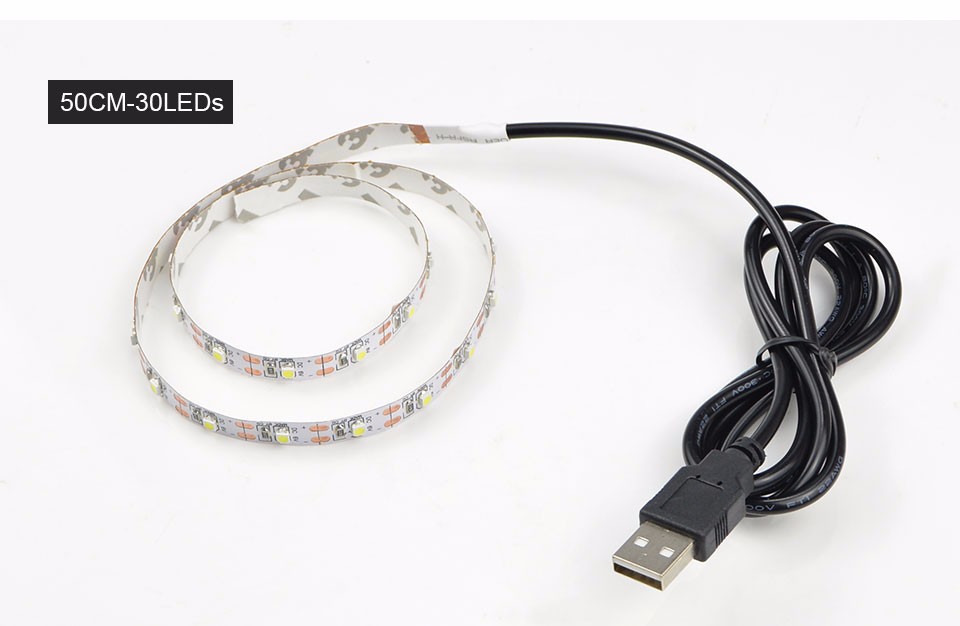 DIY DC5V Power Supply 3528 SMD USB LED Strip light Ribbon String 50CM 1M 2M 3M 4M 5M For TV Background lighting Decor lamp Tape