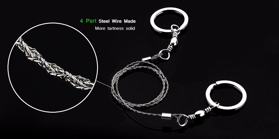 2pcs Portable Practical Emergency Survival Gear Steel Wire Saw Outdoor Tools Hacksaw Steel Chain Ring For Outdoor Camping Kits