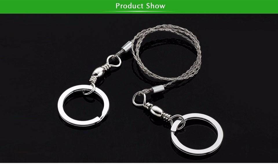 2pcs Portable Practical Emergency Survival Gear Steel Wire Saw Outdoor Tools Hacksaw Steel Chain Ring For Outdoor Camping Kits