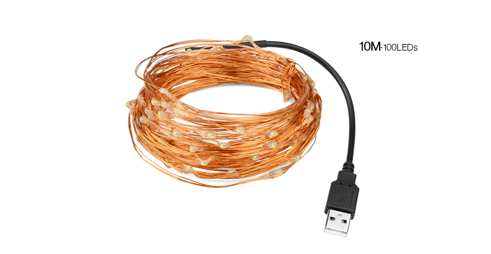 2M 5M 10M LED holiday light Waterproof Battery Operated USB LED Copper Wire String Fairy Light Strip Lamp Xmas Home Party