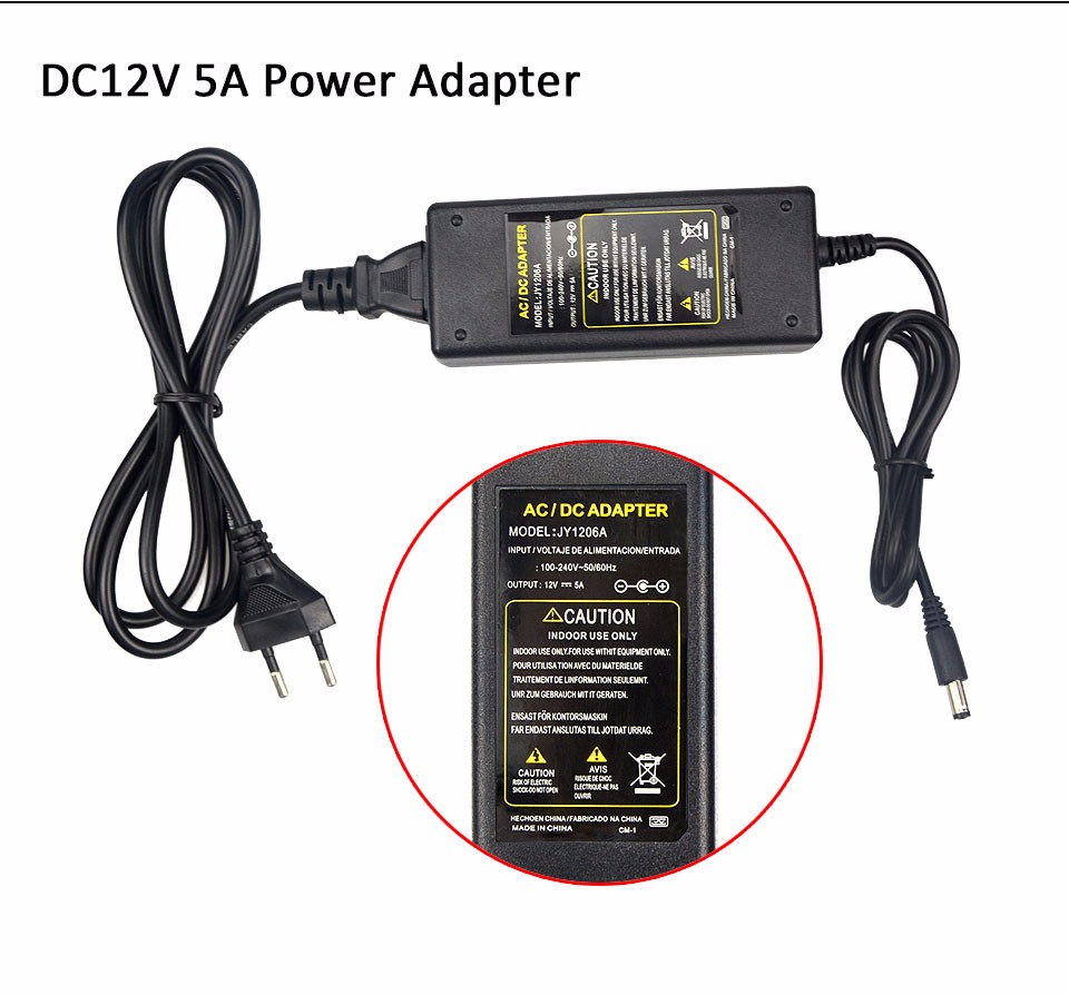 110V 220V To DC 12V 5A 6A 8A lighting transformers Power Supply Adapter Converter Charger for 5630 3528 RGB LED Strip ligth