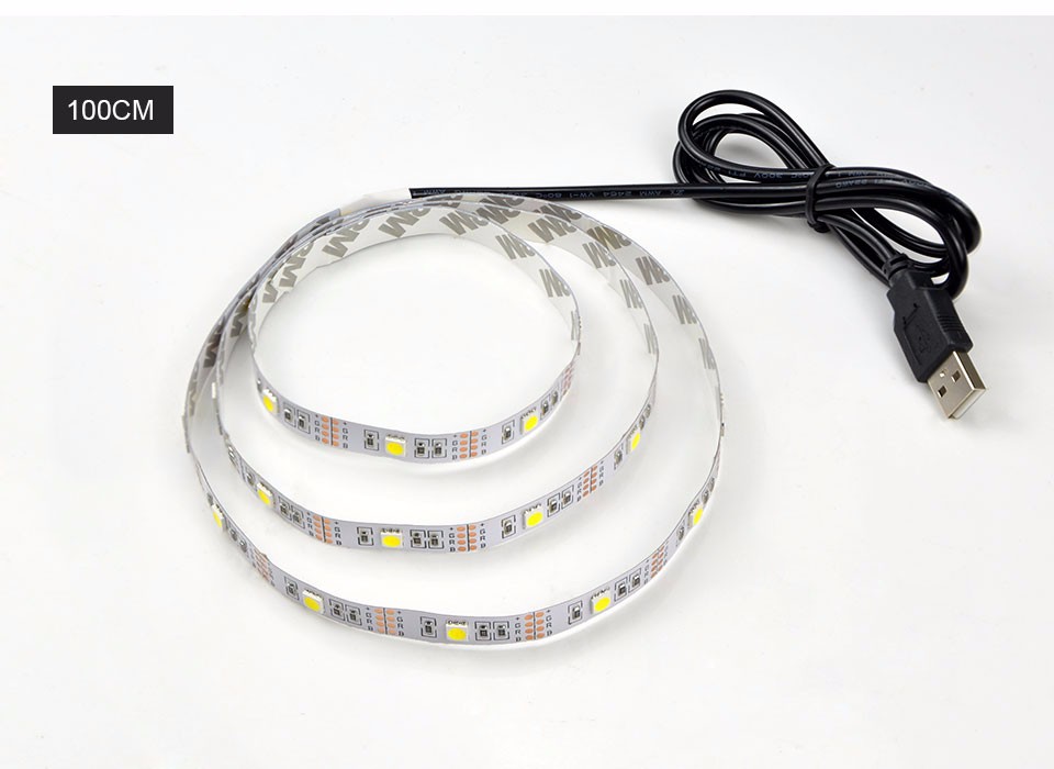 No waterproof DC 5V SMD 3528 5050 RGB Flexible lamp USB LED Strip Light Cable Port controller for TV Background Night Lights