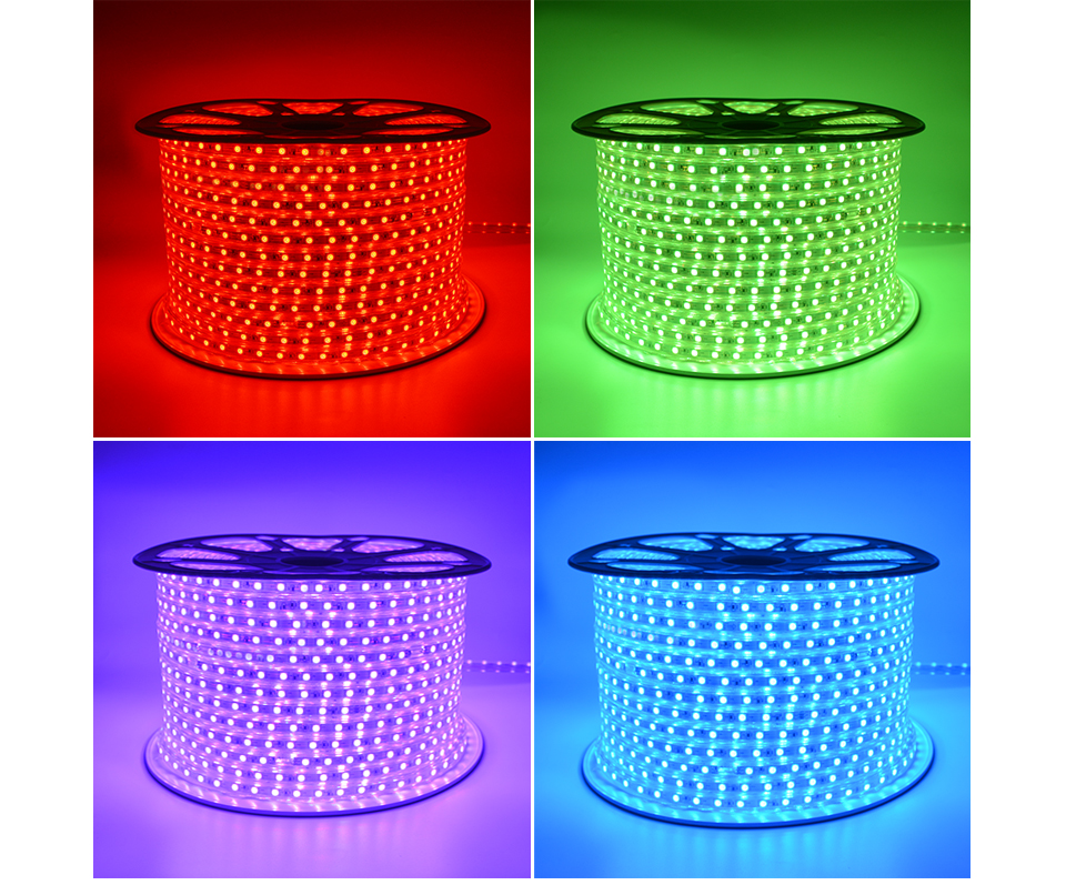 220V 5050 SMD String light RGB LED Strip light EU Plug Waterproof LED light Ribbon Home lighting lamp 5M 10M 15M 20M 25M