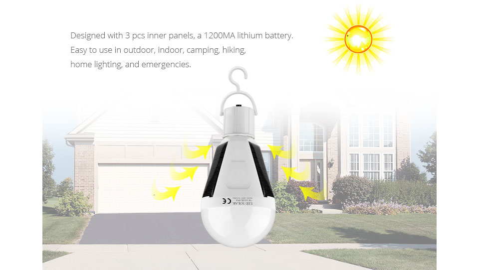 Solar Night light 7W 12W E27 110V 220V switch Charge Sensor solar lamp Waterproof Outdoor Camping Tent home Emergency Bulb